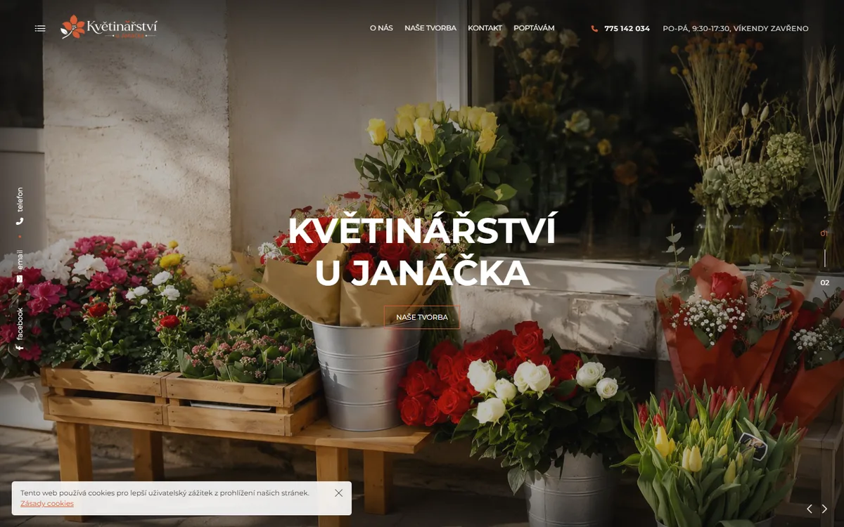Náhled webu Květinářství u Janáčka — Květinářství
