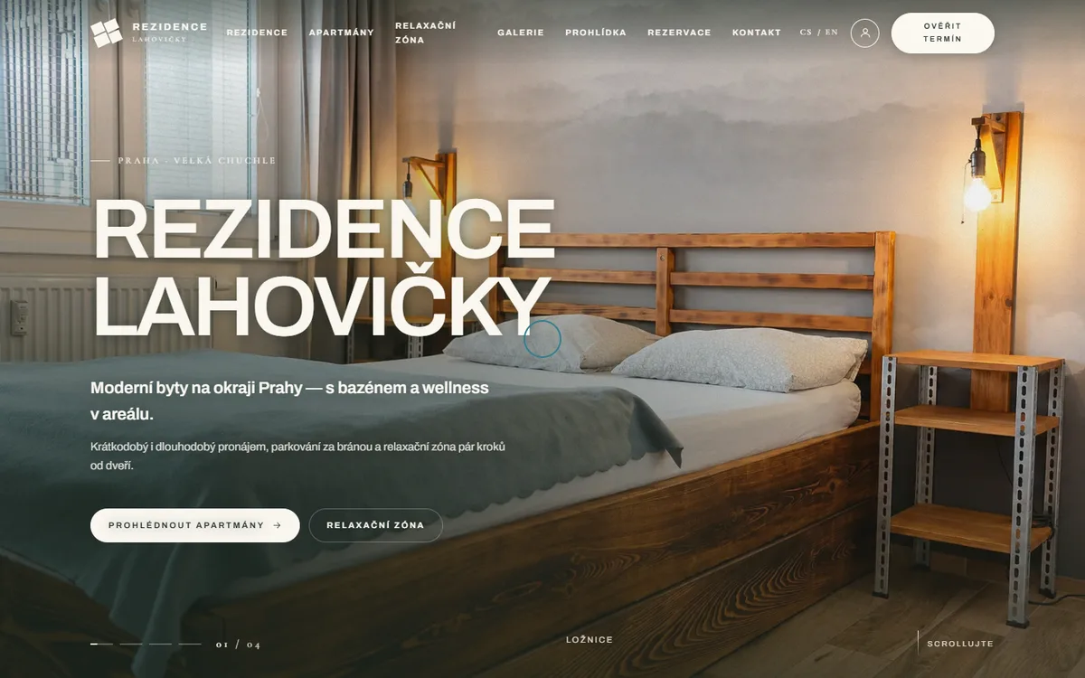 Náhled webu Rezidence Lahovičky — Ubytování a wellness